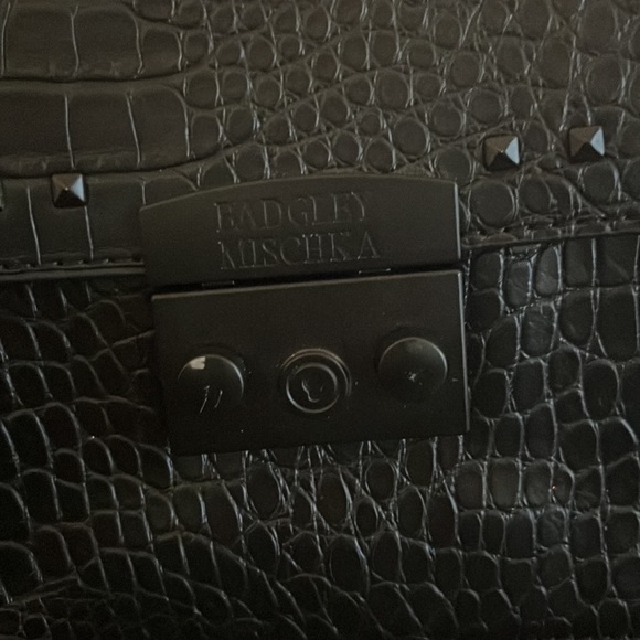 Badgley Mischka | Croco Crossbody w/ Lock & Studs - Picture 12 of 14